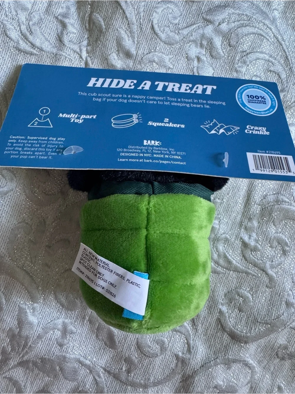 BARK Cub Roll Multi-Part Dog Toy – Plush Hide & Seek Interactive Toy